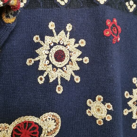 Carole Little Women's Sweater Pullover Embroidered Embellishment Size Med P - Picture 5 of 8